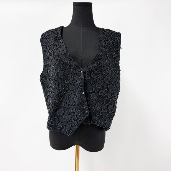 VINTAGE BEADED VEST TOP WITH BUTTONS - Picture 8 of 9